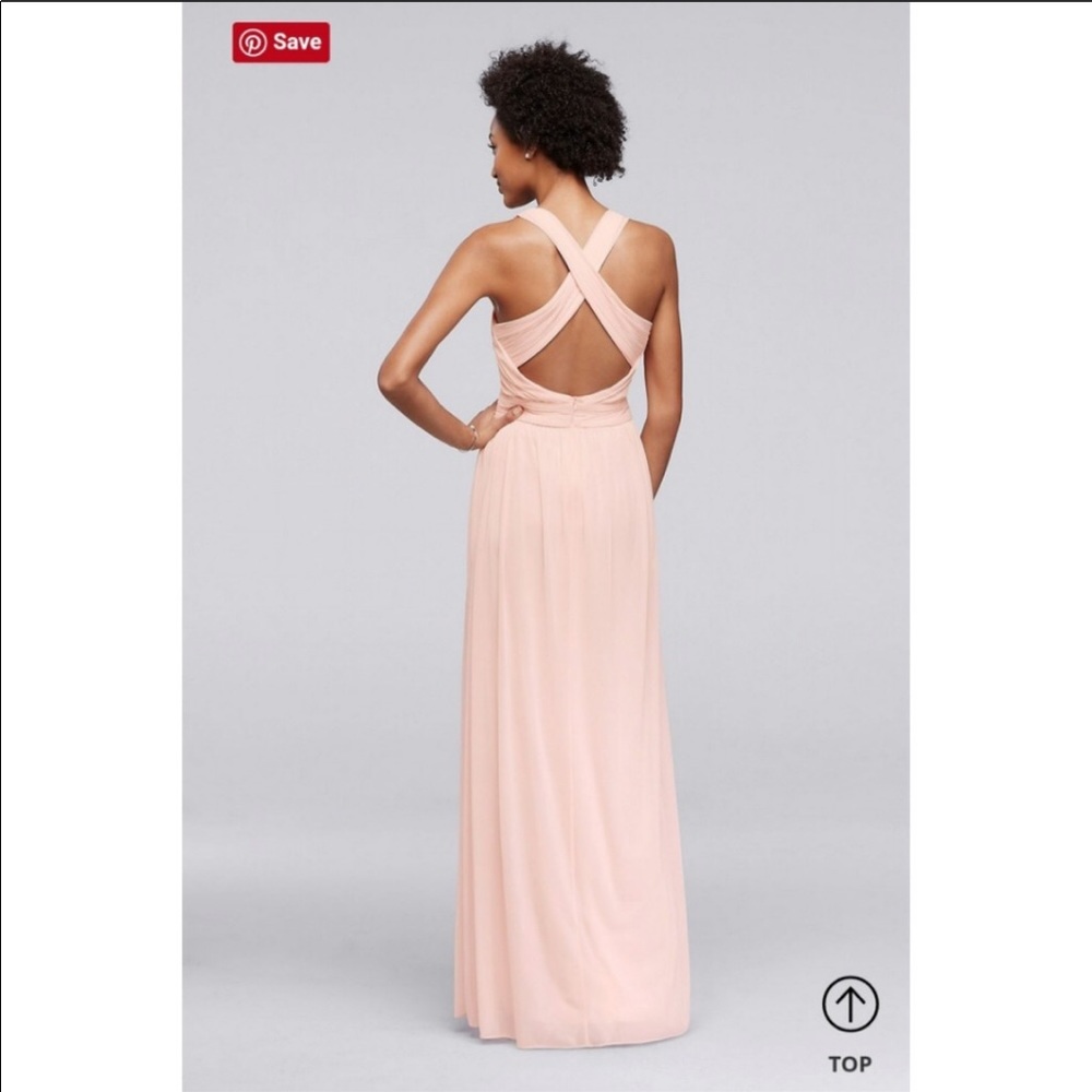 David’s Bridal Mesh Long Bridesmaid Dress